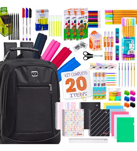 Material Escolar Kit Completo Ensino Fundamental Médio Facul