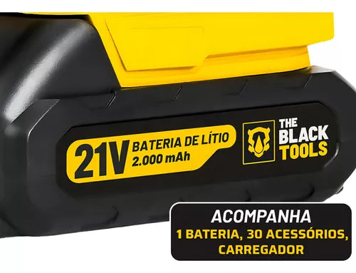 Parafusadeira E Furadeira Impacto The Black Tools Tb-21pw 21v 3/8 Cor Amarelo Frequência 50/60 Hz 110v/220v